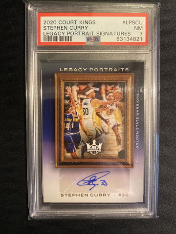 2020 Panini Court Kings Legacy Portrait Signatures Stephen Curry #LPSCU PSA 7