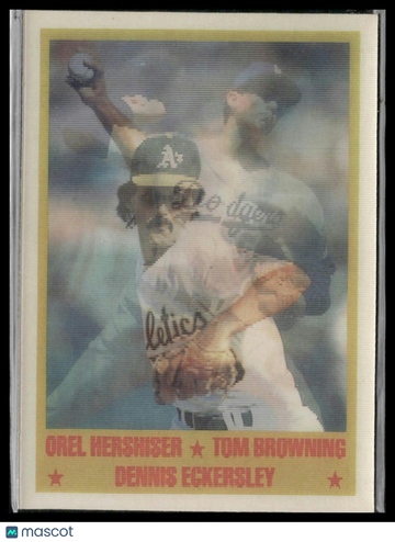 1989 Sportflics Orel Hershiser / Tom Browning / Dennis Eckersley #222
