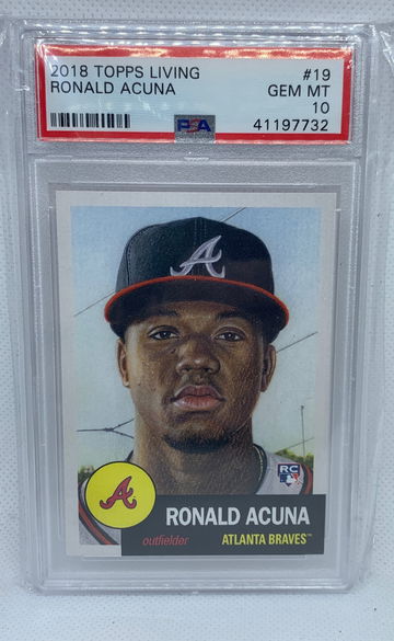 2018 Topps Living Set #19 Ronald Acuna RC Rookie PSA 10 Gem Mint SP Card