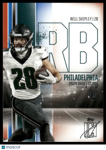 2024 Topps Signature Class Will Shipley #167 Blue & Orange RC
