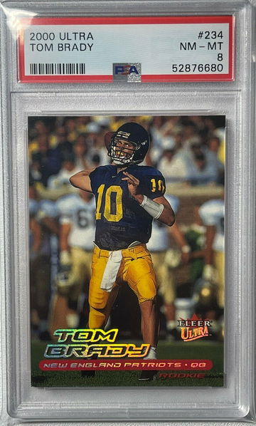 2000 Fleer Ultra Tom Brady Rookie RC #234 PSA 8 NM-MT Foil Base Patriots