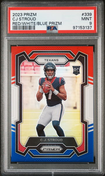2023 Panini Prizm Red White and Blue Prizm CJ Stroud #339 PSA 9