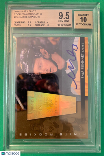 SAM REINHART BGS 9.5 2014 SPX FINITE AUTOGRAPHED ROOKIE RC #/49