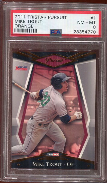 2011 Tristar Pursuit #1 Mike Trout - Orange /99 POP 3 PSA 8 POP 3 - ONLY TWO HIGHER