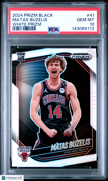 2024 Panini Prizm Black Matas Buzelis #41 White PSA 10