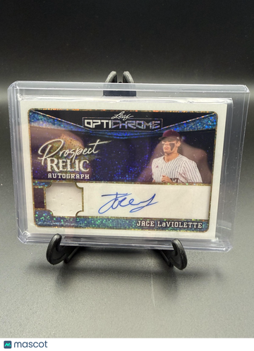 2025 Leaf Optichrome Baseball Jace LaViolette #PR-JL1 Prospect Relic Autograph Speckle 1/1 SN MEM AU