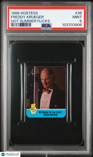 1988 Hostess Hot Summer Flicks Stickers Freddy Krueger #36 PSA 9