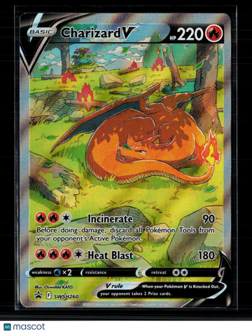 2022 Sword & Shield Charizard V Holo Black Star Promo FA #SWSH260
