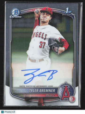 2025 Topps Bowman Chrome Tyler Bremner Autographed Trading Card #CPA-TB 1/3 Los Angeles Angels MLB