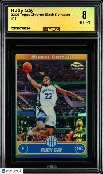 2006 Topps Chrome Rudy Gay #184 Black Refractor MBA 8