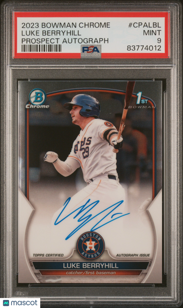2023 Bowman Chrome Prospect Autographs Luke Berryhill #CPALBL PSA 9