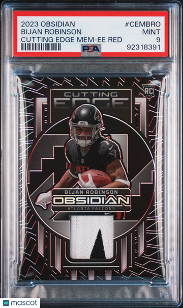 2023 Panini Obsidian Cutting Edge Memorabilia Bijan Robinson #CEMBRO Ee Red PSA 9