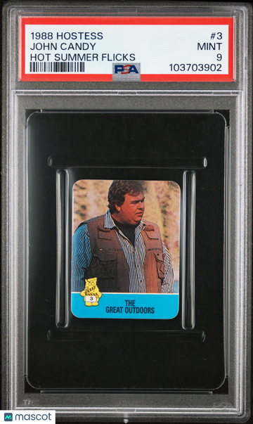 1988 Hostess Hot Summer Flicks Stickers John Candy ROOKIE #3 PSA 9