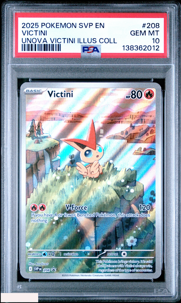 2025 POKEMON SVP BLACK STAR PROMO VICTINI #208 UNOVA VICTINI ILLUS COLL PSA 10