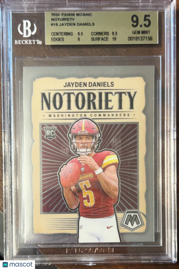 2024 Panini Mosaic Notoriety Jayden Daniels #19 BGS 9.5