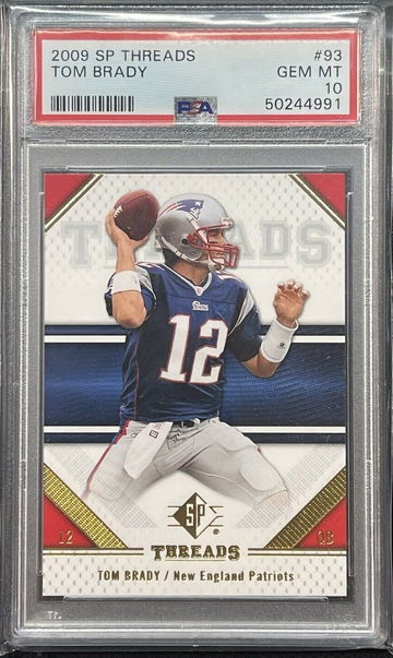 2009 Upper Deck SP Threads Tom Brady #93 Red PSA 10 Gem Mint