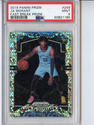 2019 Ja Morant Fast Break Disco Prizm Rookie #249 RC PSA 9 Silver Holo