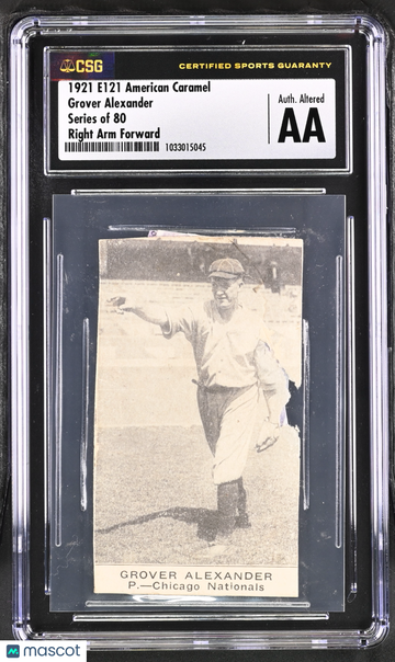 1921 American Caramel Grover Alexander Series of 80 Right Arm Forward CGC AA