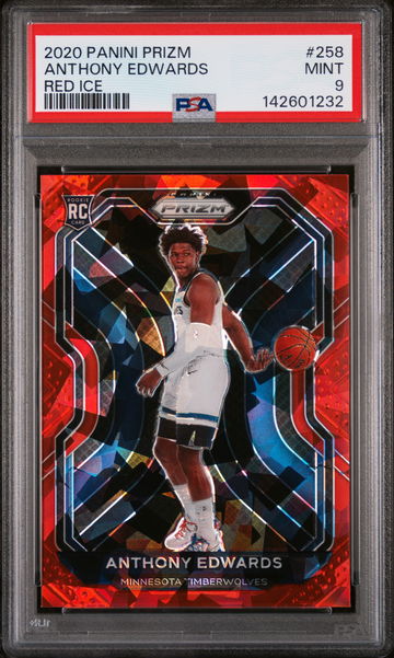 2020 Panini Prizm Red Ice Anthony Edwards #258 PSA 9
