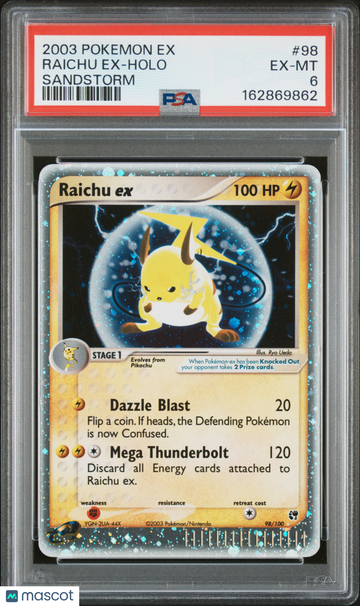 2003 Pokemon EX Sandstorm Raichu EX Sandstorm PSA 6 #98