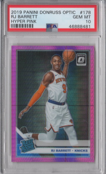 2019 Optic RJ Barrett Hyper Pink PSA 10