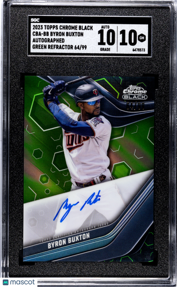 2023 Topps Chrome Black Byron Buxton #CBA-BB Autograph Green Refractor SGC 10 Auto 10