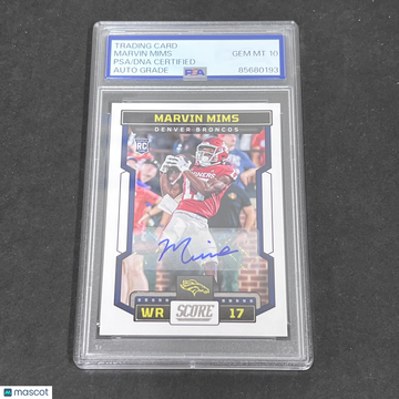 2023 Panini Marvin Mims #354 Rookie Card PSA 10 Auto Auth
