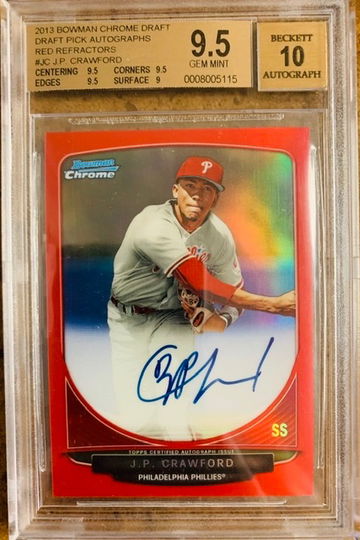 JP Crawford 2013 Bowman Chrome RED /5