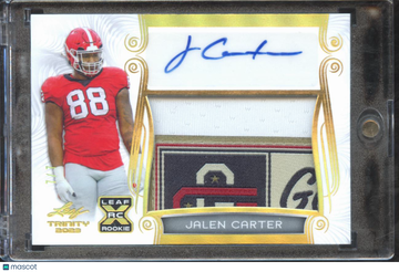 2023 Leaf Trinity Jalen Carter #PA-JC1 /7 Autograph Patch RC Memorabilia