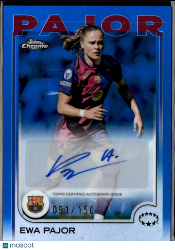 2025 Topps Chrome UEFA Women's Champions League Ewa Pajor #AV-EP Blue Refractor /150