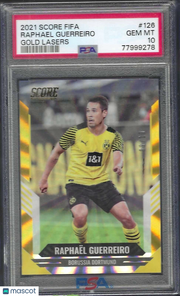 2021 Panini Score FIFA Raphael Guerreiro #126 Gold Lasers PSA 10