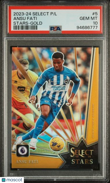 2023-24 Panini Select Premier League Select Stars Ansu Fati #5 Gold PSA 10