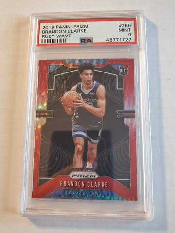 Brandon Clarke 2019 Prizm Ruby Wave PSA 9