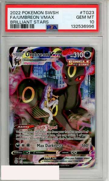 2022 POKEMON SWORD SHIELD BRILLIANT STARS FA UMBREON VMAX #TG23 PSA 10 GEM MT