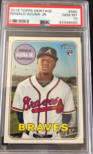 2018 heritage Ronald acuna Jr #580 PSA 10
