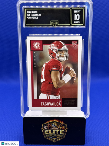 2020 Score Tua Tagovailoa #369 Gold Zone SN RC GMA 10