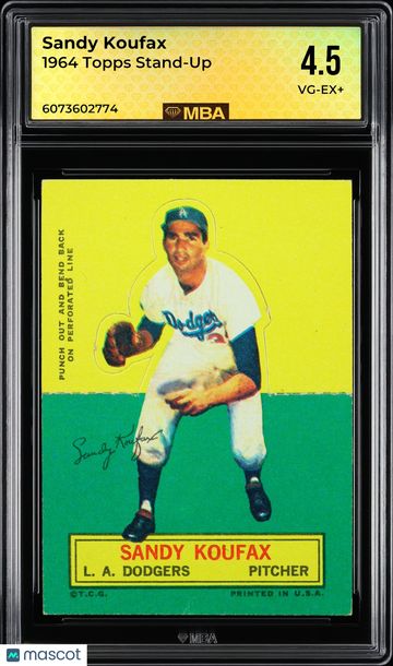 1964 Topps Stand-Up Sandy Koufax MBA 4.5