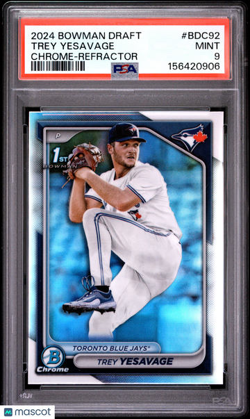 2024 Bowman Draft Trey Yesavage #BDC92 Chrome Refractor PSA 9
