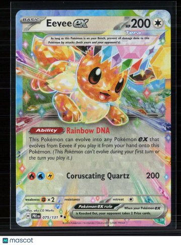 Pokemon 2025 Prismatic Evolutions Eevee EX RR #75/131