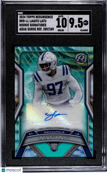 2024 Topps Resurgence Laiatu Latu #RRS-LL Rookie Sigs. Aqua Refractor SGC 9.5 Auto 10