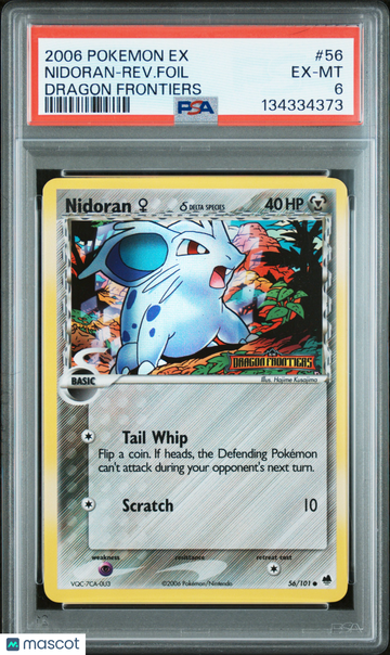 2006 Pokemon EX Dragon Frontiers Nidoran-Rev. Foil Dragon Frontiers PSA 6 #56