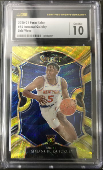 2020 panini Select #85 Immanuel Quickley gold wave concourse RC csg10