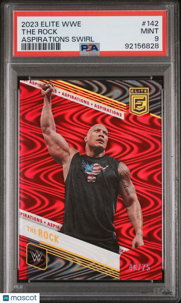 2023 Elite WWE The Rock #142 Aspirations Parallel/Variety PSA 9