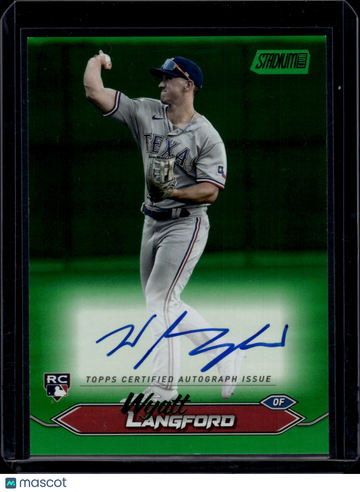 2024 Topps Stadium Club Wyatt Langford #SCBA-WLA Green /5 Autograph RC