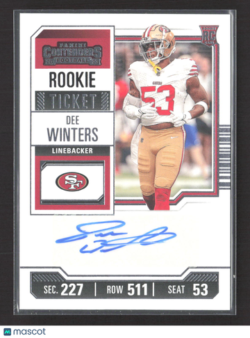 2023 Panini Contenders Football Dee Winters #283 RC