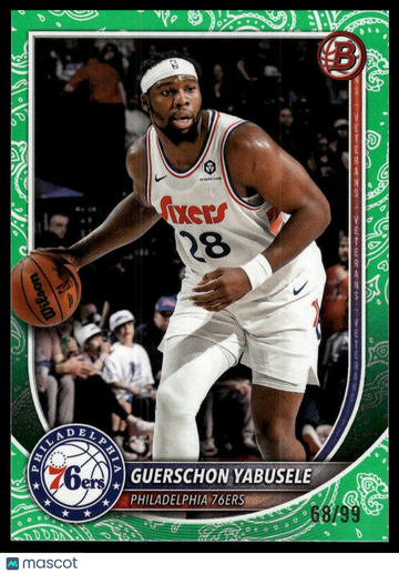 2025-26 Bowman Guerschon Yabusele #155 Green Pattern Border SN