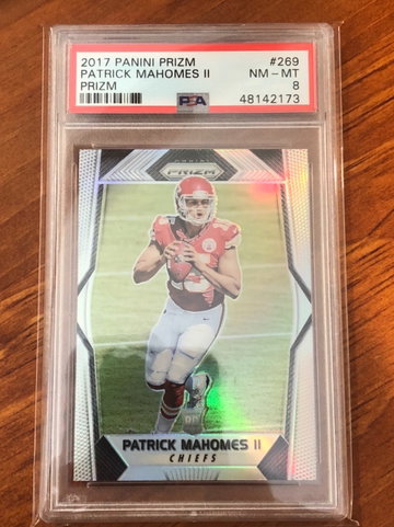 2017 Panini Prizm Patrick Mahomes PSA 8