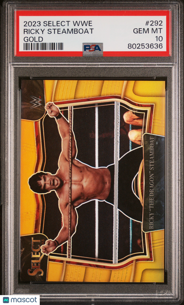 2023 Panini Select WWE Ricky Steamboat #292 Gold Prizm PSA 10