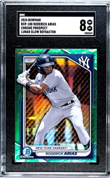2024 Bowman Chrome Lunar Glow Refractor Roderick Arias #BCP-100 SGC 8