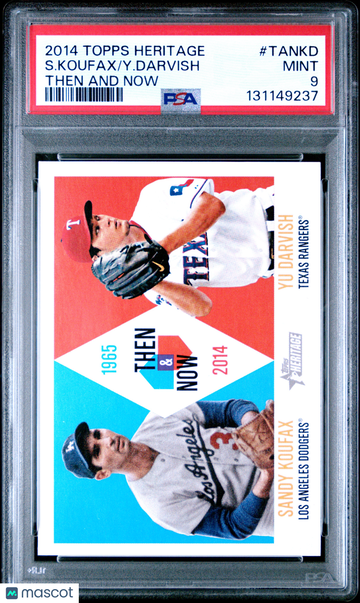 2014 Topps Heritage Then And Now Y. Darvish S. Koufax #TANKD PSA 9